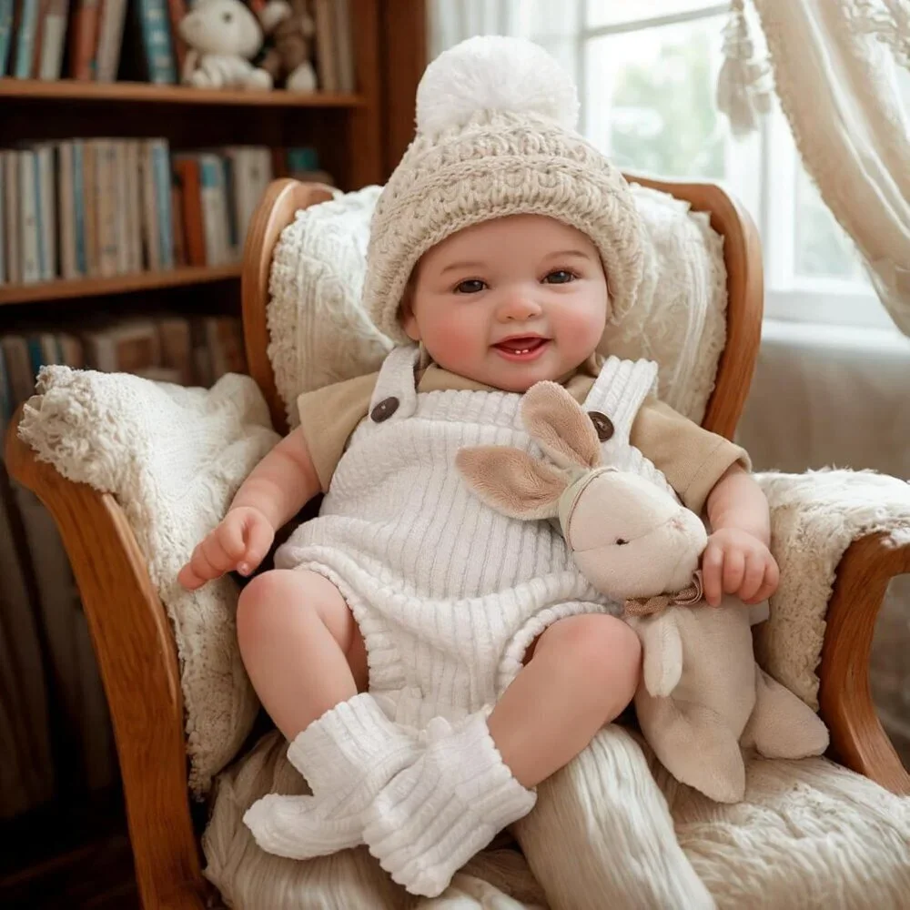 🆕17inch Soft Cloth Body Newborn Baby Dolls Poseable Limbs Sweet Smile Doll Girl